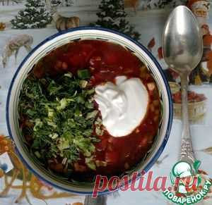 Свекольник из грудинки с малосольными огурчиками - кулинарный рецепт