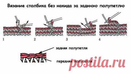 Столбик без накида - вязание крючком на kru4ok.ru