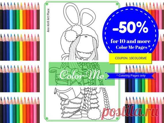 Color Me, Girl Coloring Page, Doll Digital Stamp, Handmade Doll, Kids Colouring Pattern, Doll to Colour Page, Rag Doll Coloring by Alena Hello, dear visitor! We are happy you are here!  Here we present new product at our shop – doll stamps and coloring pages.  Attached are 2 png files: 1. doll only digi stamp and coloring page 2. doll only bold lines stamp and coloring page  Size is standard A4, 21 * 29 cm, 8.2 x