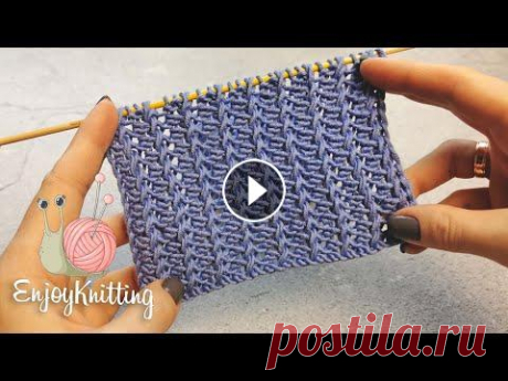 АЖУРНЫЕ Дорожки Узор Спицами | How to knit Lace stitch pattern На спицы набираем количество петель кратное 4 + 2 кромочные петли Полное описание - Description in English Cast on a multiple of 4 + 2 edge sts...
