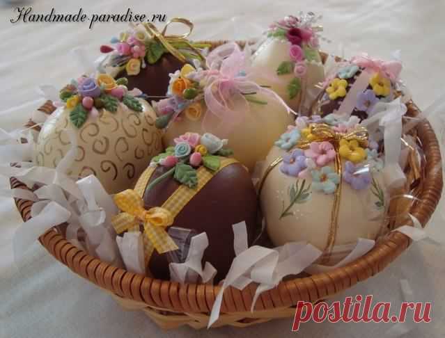 Декор пасхальных яиц сладкими розочками - Handmade-Paradise