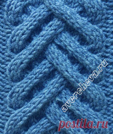 узор 419 коса «колосок» 2 | каталог вязаных спицами узоров