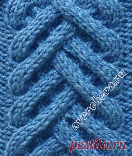 узор 419 коса «колосок» 2 | каталог вязаных спицами узоров