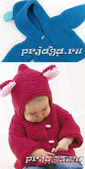 Кофточка с ушками для малыша спицами