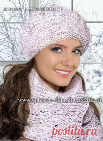 Модные береты спицами 2018-2019 - схемы вязания шапки спицами