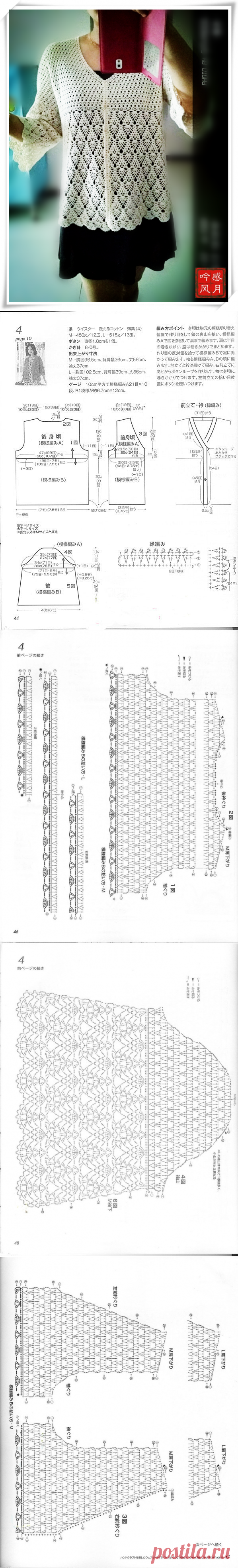 Вязание крючком белый ажурный жакет. Красивый жакет крючком схемы |