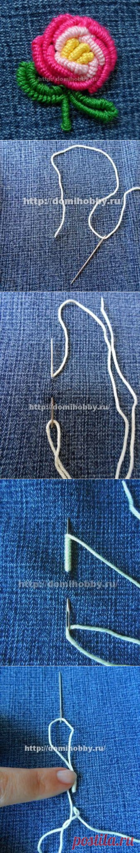 Вышивка рококо - розочка