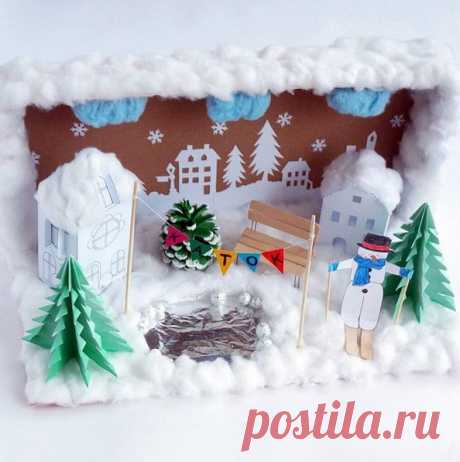 НОВОГОДНИЕ ПОДЕЛКИ. Вот такой новогодне-зимний городок можно смастерить из подручного материала в обычной картонной коробке.

#ПоделкинаНовыйгод #Поделкикновомугоду #символгодасобака
#НовогодниеПоделки #НовыйгодСобаки #НовогодниеИдеи