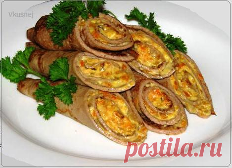 Печеночные рулеты - вкусное, полезное, сытное и любимое блюдо, для любого застолья, готовится просто из недорогих продуктов. Рецепт »> https://vkusnej.ru/pechenochnye-rulety/