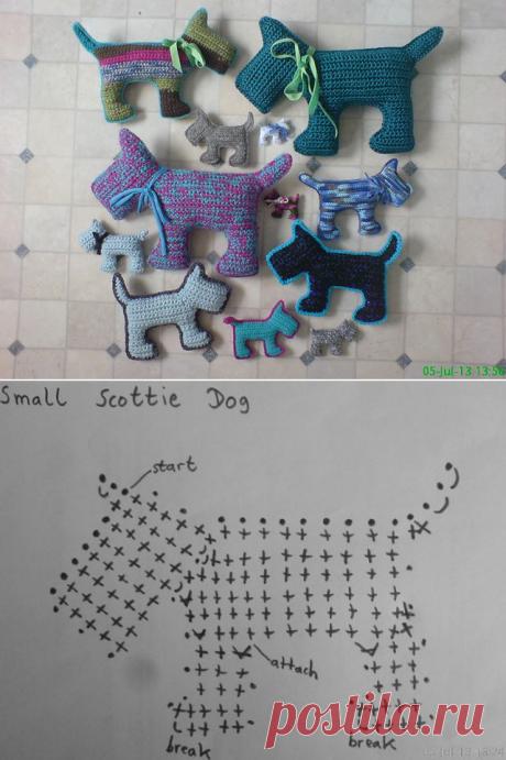 Собачка крючком "Scottie Dog" | Мои Петельки