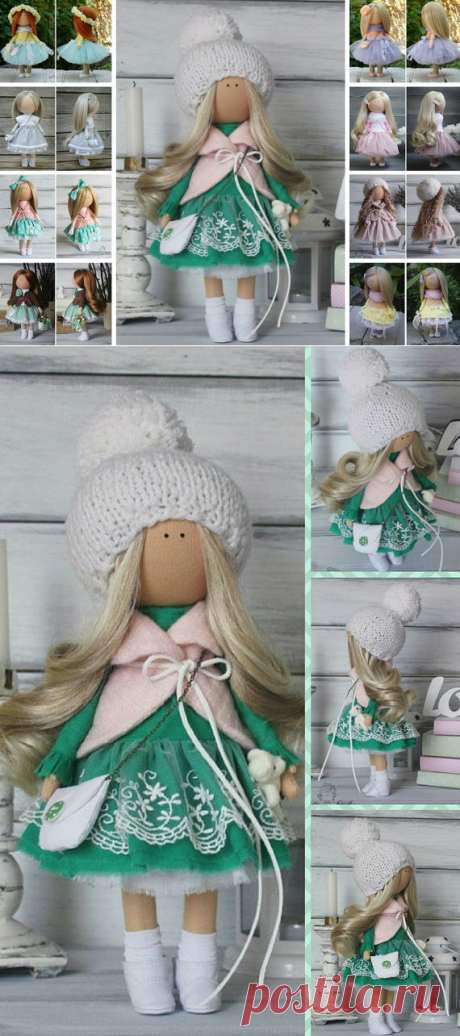 Soft doll Decor doll Green doll Baby doll Russian doll