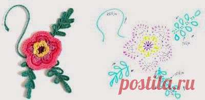 Irish crochet &: Цветы и листья для Ирландии. Flowers and leaves for Irish lace