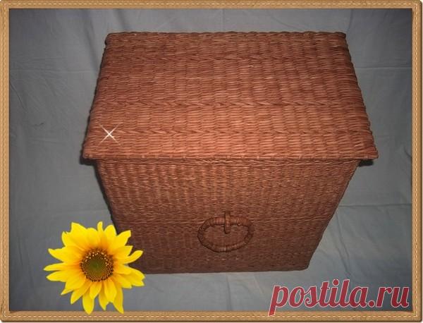 Плетение из газет. Как сплести крышку для бельевой корзины