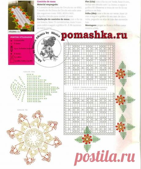 Дорожка на стол (Вязание крючком) — Ромашка — Вязание для всех