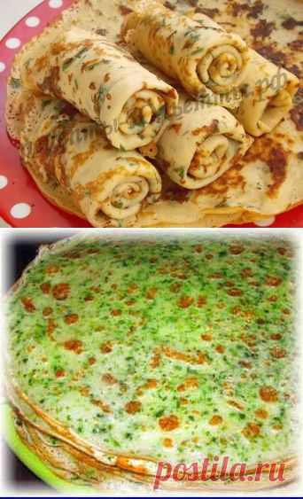 Блинчики с зеленью и сыром | Рецепты Юльетты