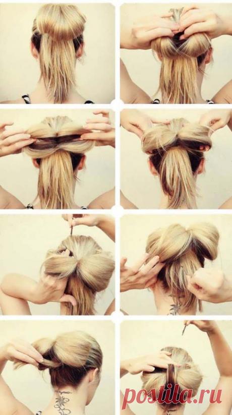 Прически с бантиком с волос (35 фото): видео-инструкция как сделать своими руками, особенности укладки на длинных, средних и коротких прядях, фото и цена