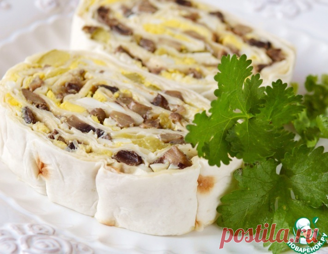 Рулет из лаваша с грибами , классная закусочка 🍴