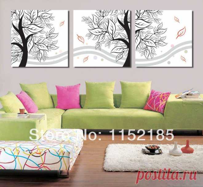art wow Picture - More Detailed Picture about Free shipping abstract black and white still life tree paintings 3 pieces art sets painting canvas wall art for living room Picture in Painting & Calligraphy from Fashion wall painting | Aliexpress.com | Alibaba Group
