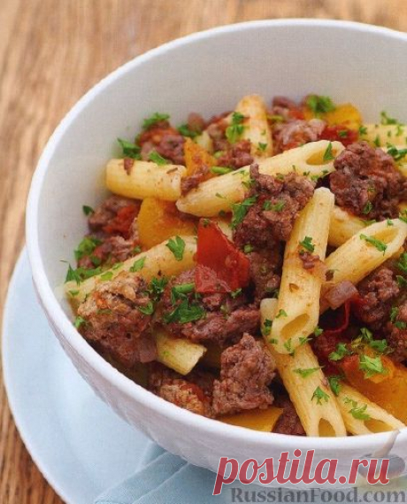 Рецепт: Паста с мясным соусом на RussianFood.com