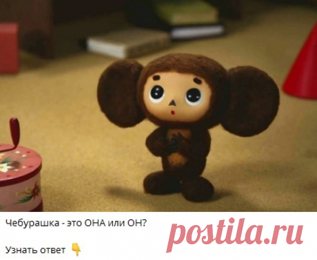 Чебурашка - это ОНА или ОН?
🔘 Он
🔘 Она
Узнать ответ 👇