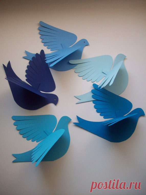 Paper BirdsLily BirdFive Bluebirds