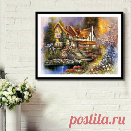 30 см x 40 см Новая мода живописные вилла Полный Дрель Алмаз живопись DIY вышивки крестом Craft стены Книги по искусству Декор купить в магазине Diny Accessories CO.,LTD на AliExpress