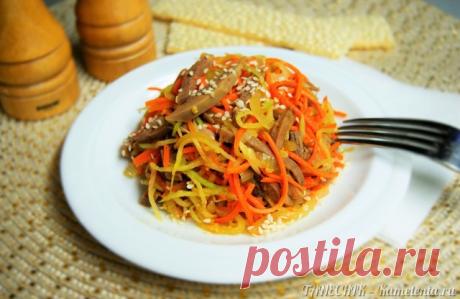 Салат с языком и маргеланской редькой Яркий, сочный, питательный, конечно же, вкусный салат.