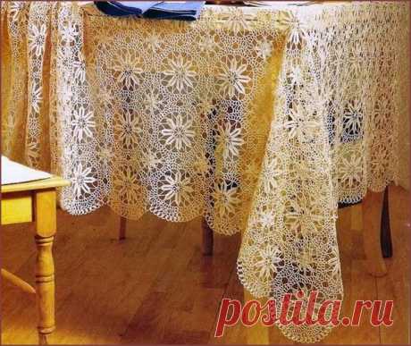 Нежная скатерть из ажурных мотивов | Эфария