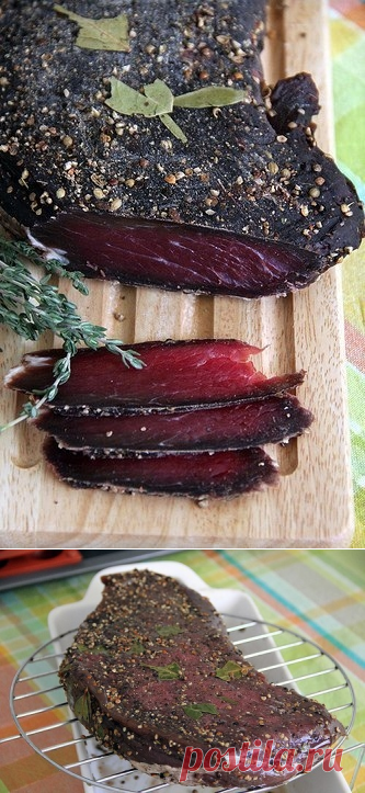 Как приготовить домашнее вяленое мясо.  - рецепт, ингредиенты и фотографии