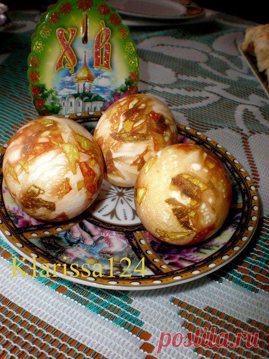 КРАСИМ ЯЙЦА ОРИГИНАЛЬНЫМ СПОСОБОМ К ПАСХЕ...КРАШЕНКИ " МРАМОРНЫЕ".