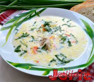 Суп из плавленных сырков с курицей рецепт с фото