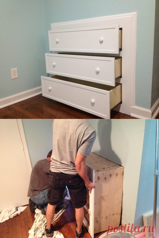 Lavender Gray: Built in Dresser