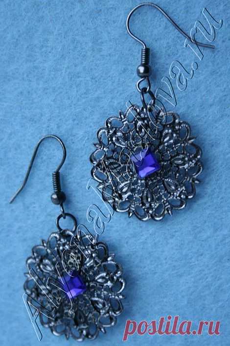 Серьги из брошки