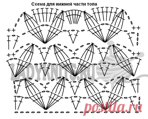 Вязаный спицами и крючком женский кроп -топ