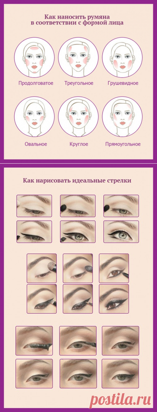 ​Правила профессионального макияжа в картинках — Модно / Nemodno