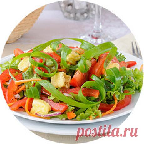 Как приготовить овощной салат с жареным сыром в домашних условиях - пошаговый рецепт с фото