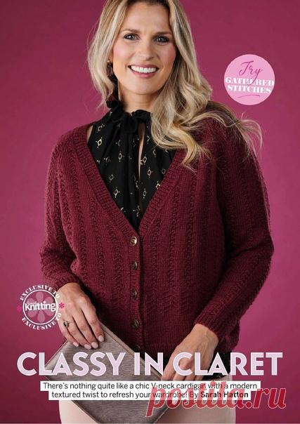 Классический кардиган Сары Хаттон из журнала Simply Knitting №219/2021 привлекает внимание, в первую очередь, цветом. Полоски брумстик делают узор ритмичным, но не монотонным.

Размеры: S (M, L, XL, 2XL)

Окружность груди – 81-86 (91-96, 102-107, 112-117, 122-127) см,

Окружность груди готового изделия – 110 (120.5, 132, 140.5, 154) см,

Длина – 51 (53.5, 55.5, 57, 59) см,

Длина рукава – 43 (43, 44, 45, 45) см.

Пряжа:

Пряжа West Yorkshire Spinners The Croft DK (100% шер...