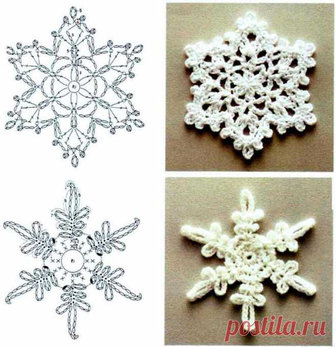 Схемы снежинок крючком — DIYIdeas