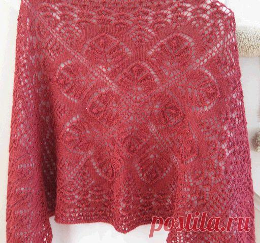 Стола, состоящая из центральной части - квадрата, связанного по кругу, и боковых частей. Спицами. Схемы. / Обсуждение на LiveInternet - Российский Сервис Онлайн-Дневников