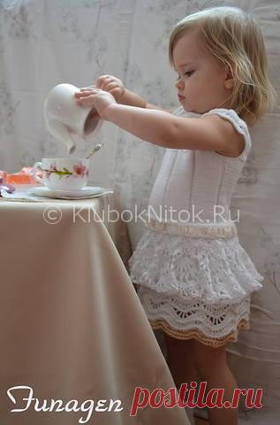 Платье по мотивам CARMEN TABERNER | Вязание для девочек | Вязание спицами и крючком. Схемы вязания.