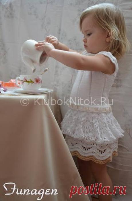 Платье по мотивам CARMEN TABERNER | Вязание для девочек | Вязание спицами и крючком. Схемы вязания.