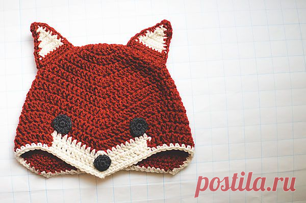 Детская шапка «Лисенок» от Goodknits вязаная крючком | Strikky.ru