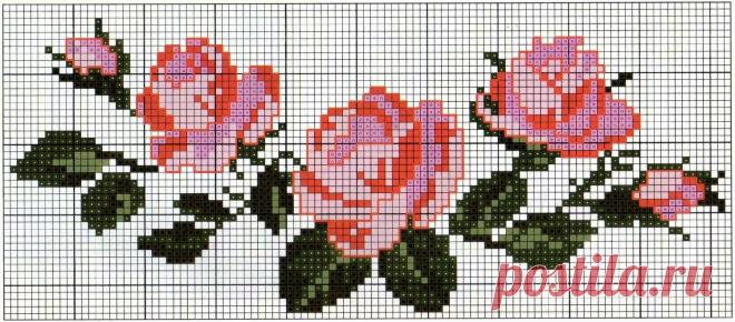 Розы - вышивка крестом