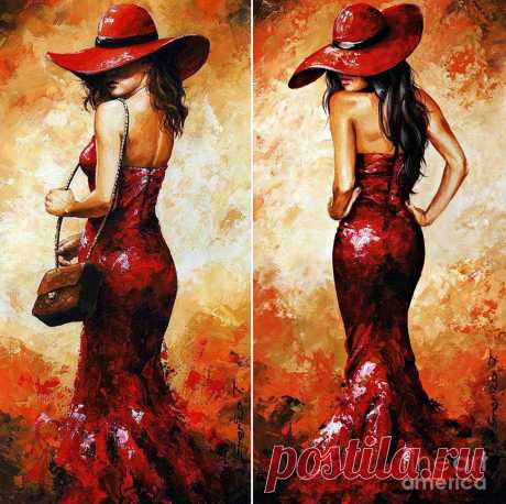 Леди в красном \художник Emerico Imre Toth
