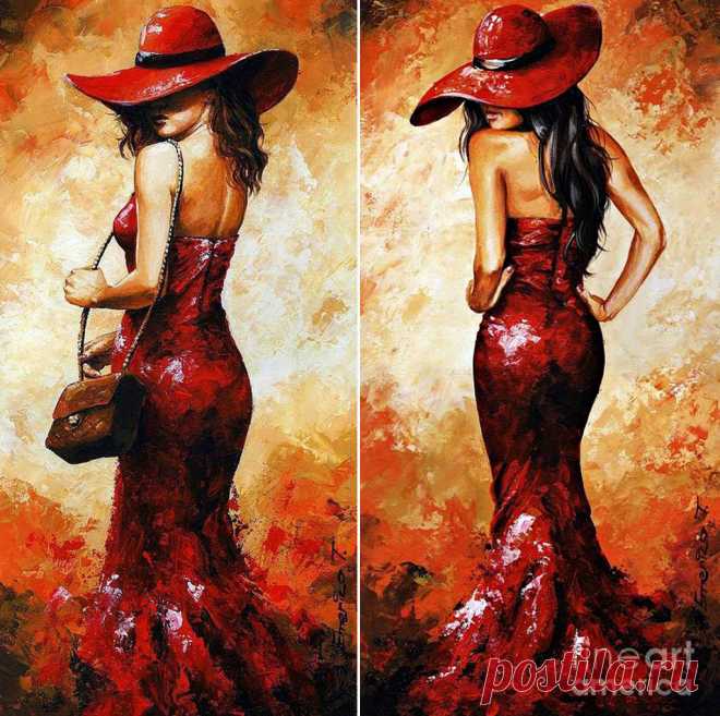 Леди в красном \художник Emerico Imre Toth