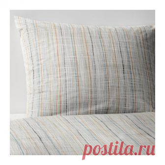 ВОРЭРТ | Пододеяльник и 1 наволочка |  Доставка товаров из IKEA | VAMDODOMA Перкаль; прочная и прохладная и приятная на ощупь  хлопчатобумажная ткань.Гладкая, мягкая и приятная на ощупь ткань из чесаного хлопка.Плотная, прочная и мягкая ткань.Пододеяльник на молнии – одеяло не будет выбиваться.