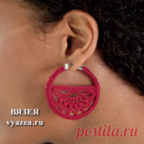 Вязаная серьга крючком схема описание