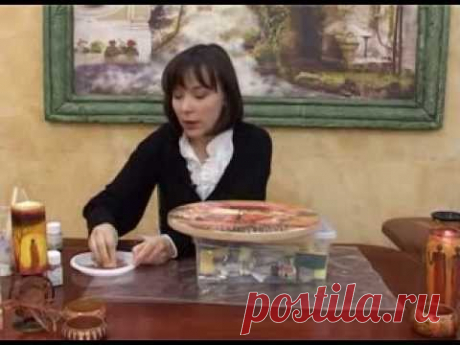Декор табурета Африка в технике декупаж, двухшаговый кракелюр - YouTube