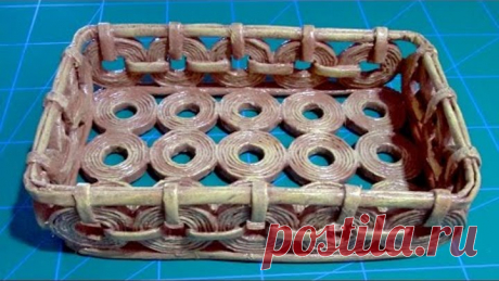 Корзинка из газетных трубочек