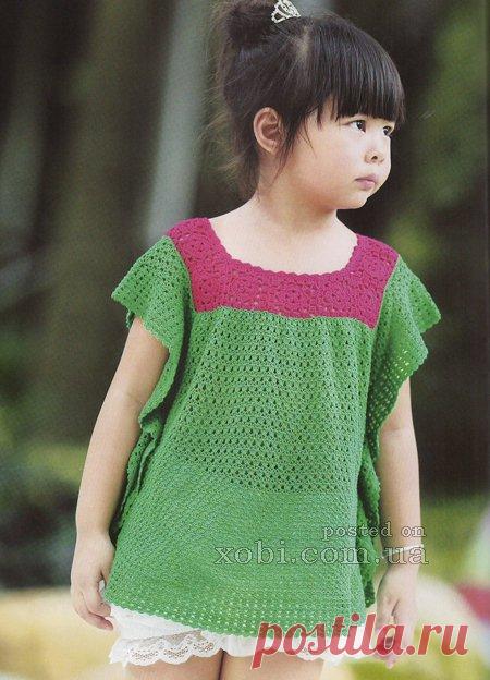 модная туника для девочки крючком